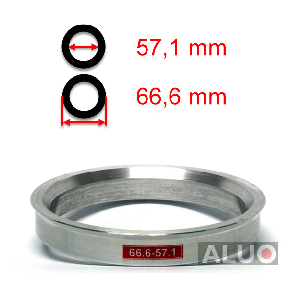 Aluminijasti Centrirni obročki 66,6 - 57,1 mm ( 66.6 - 57.1 ) - brezplačna dostava